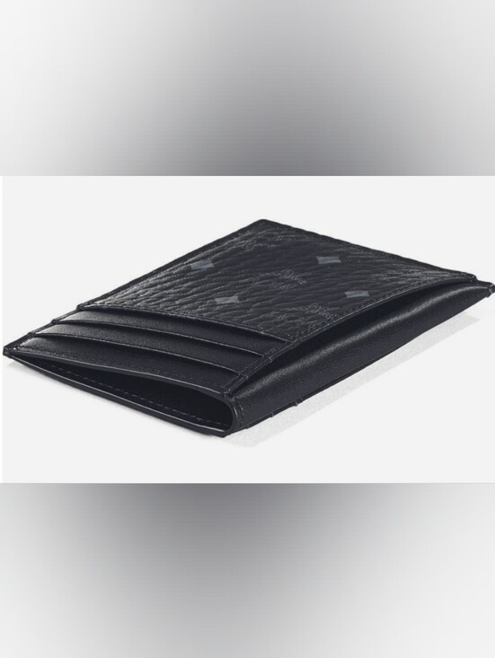 MCM Accessories - MCM Black Logo-Embossed Leather Card Sleeve